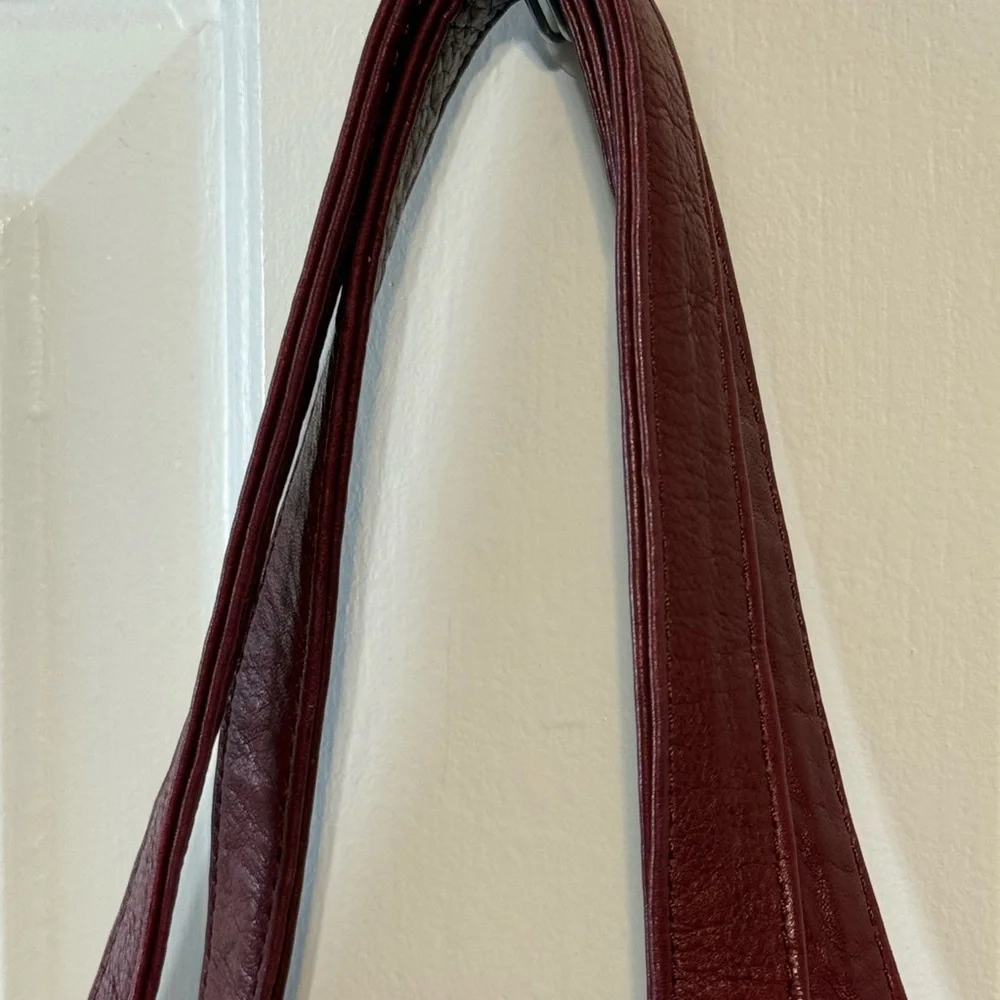 WanderersTravel Co. Sofia Woven Burgundy Leather Satchel ECU! - Picture 4 of 15